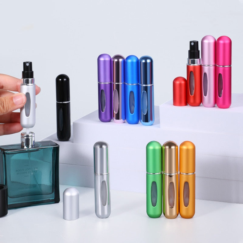 5ml Perfume Atomizer Portable Liquid Container For Cosmetics Mini Aluminum Spray Alcochol Empty Bottle  Refillable For Traveling - Executive-Skincare