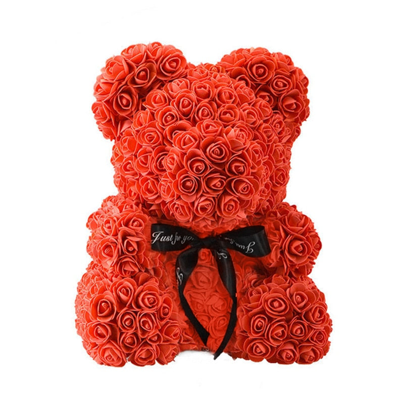 25/40cm Rose Bear Heart Artificial Flower Rose Teddy Bear For Women Valentine Wedding Birthday Christmas Gift DropShipping - Executive-Skincare