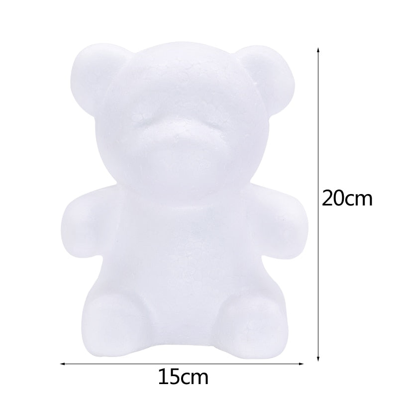 1pc 20cm Polystyrene Foam Teddy Bear Rabbit Mold PE Artificial Rose Flower Wedding Valentine  Day Gift Home Decorations - Executive-Skincare