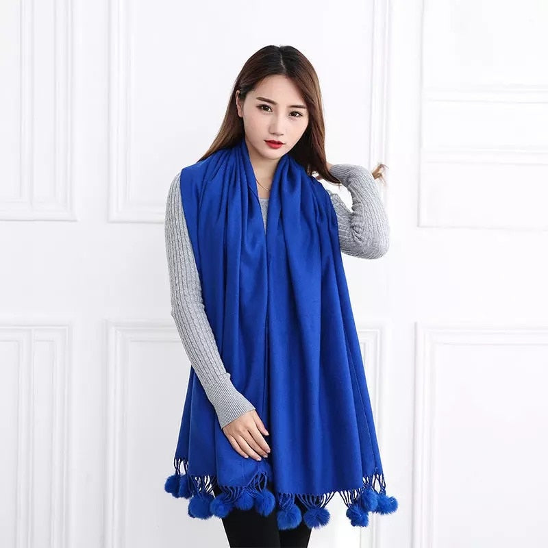 200*70cm Fashion Autumn Winter Warm Cashmere Scarf Dot Pattern Long Tassels Women Thicken Wrap Shawl Lady muffler Wool Pashmina - Executive-Skincare