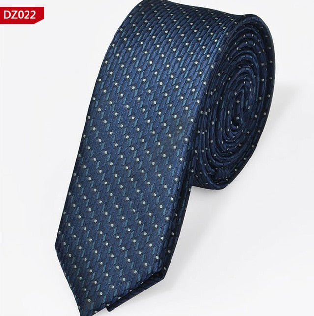 New Men&#39;s Casual Slim Ties Classic Polyester Woven Party Neckties Fashion Plaid Dots Man Neck Tie For Wedding Business Male Tie - Executive-Skincare