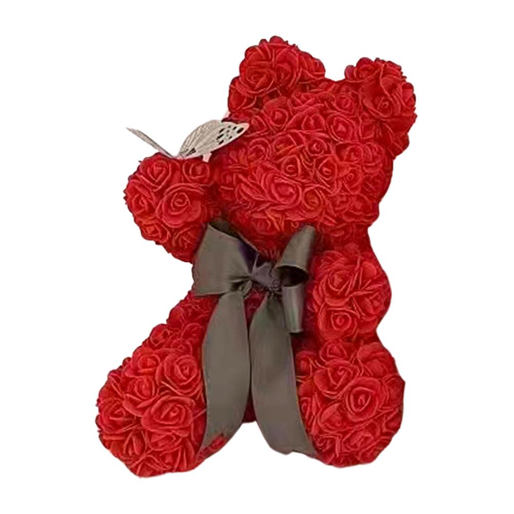 RoseBear Christmas Gift Christmas Decoration Valentine&#39;s Day Gift Rose Flower Bear Birthday Gift Teddy Bear Simulation Rose - Executive-Skincare