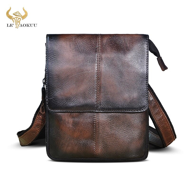 Fashion Quality Leather Multifunction Casual 8&quot; Pad Cross-body Bag Slim Satchel Messenger Bag Bum Pouch Waist Belt Pack 8713-bu - Executive-Skincare