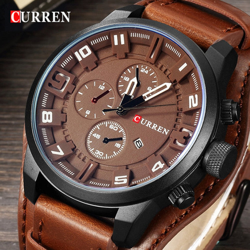 CURREN Top Brand Luxury Business Mens Quartz Watch Male Clock Wrist Watches Date Waterproof Wristwatch Hodinky Relogio Masculino - Executive-Skincare