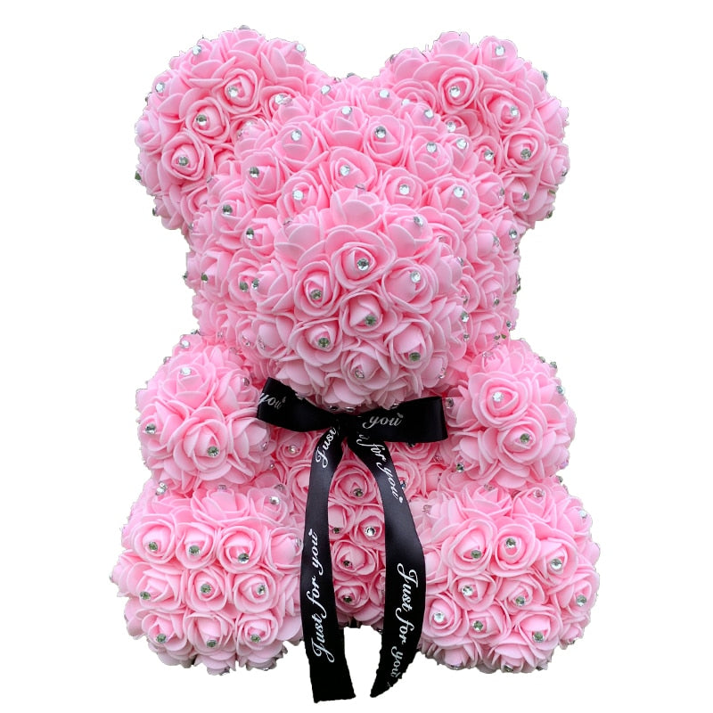 Drop shipping Valentine&#39;s Gifts Diamond Teddy Rose Bears 40cm Artificial Flower Bears For Girls Christmas Gifts - Executive-Skincare