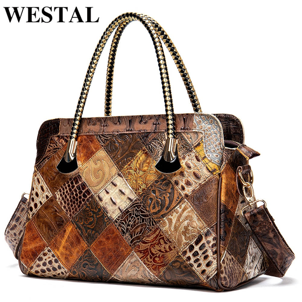 WESTAL Women&#39;s Leather Handbags Shoulder Bags for Women Bag Genuine Leather Bolsa Feminina Designer Hand Bags Boho Bag Totes 496 - Executive-Skincare