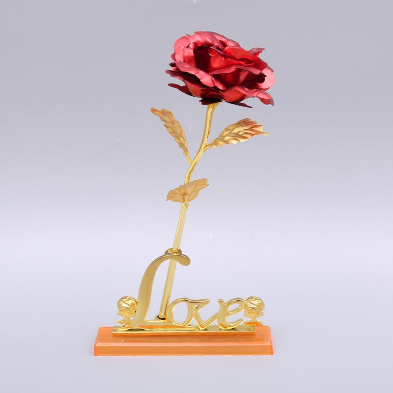 YO CHO 24K Plated Gold Rose Artificial Flower 24K Foil Rose Galaxy Box Birthday Valentine Mother&#39;s Day Christmas Creative Gift - Executive-Skincare