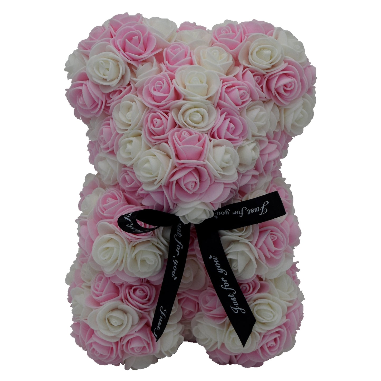 Rose Bear 25cm 10 Inches Artificial PE Foam Flower Teddy Handmade Gift for Valentine Birthday Girlfriend Wedding Decoration - Executive-Skincare