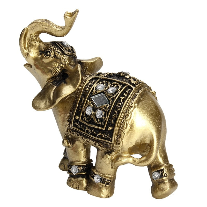 Hot Exquisite Feng Shui Elegant Elephant Statue Lucky Wealth Figurine Ornaments Gift for Home Office Desktop Decoration Crafts - Executive-Skincare