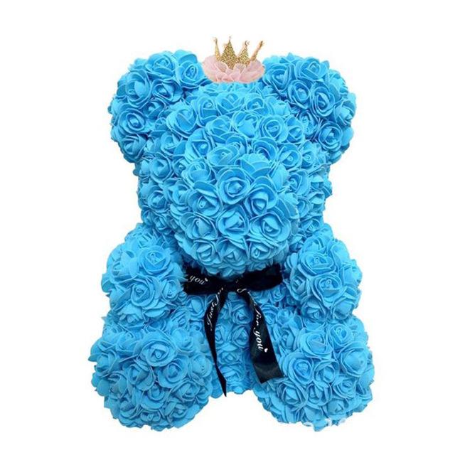 40cm rose teddy bear flower artificial handmade eternal rose bear valentine&#39;s day anniversary bridal baptism wedding mother&#39;s da - Executive-Skincare