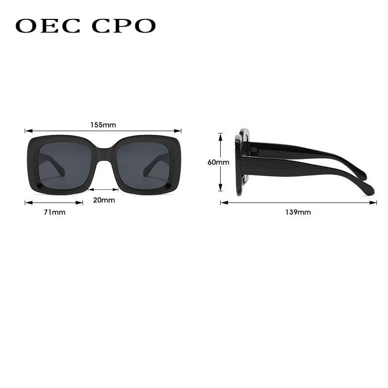 OEC CPO Lady Steam punk Square Sunglasses For Men Fashion Black Sunglasses Women Shades UV400 Ladies Eyeglasses O851 - Executive-Skincare