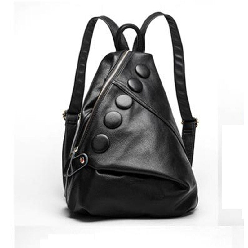 Women&#39;s BackPack New 2022 Trend Real Cowhide lychee Pattern Backpack large Capacity Fashion college style shoulder bag handbag - Executive-Skincare