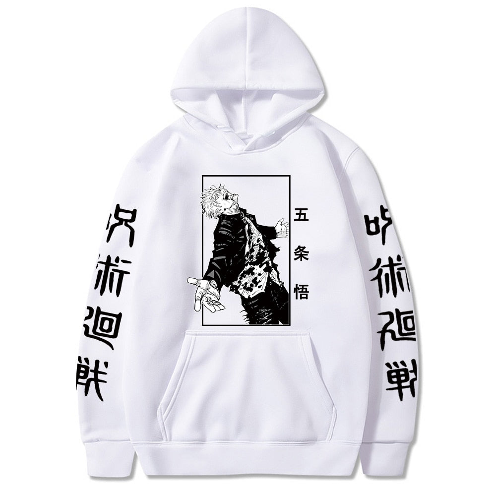 2021 Japanese Anime Hoodies Jujutsu Kaisen Satoru Gojo Graphic Hoodie Sweatshirts Male - Executive-Skincare