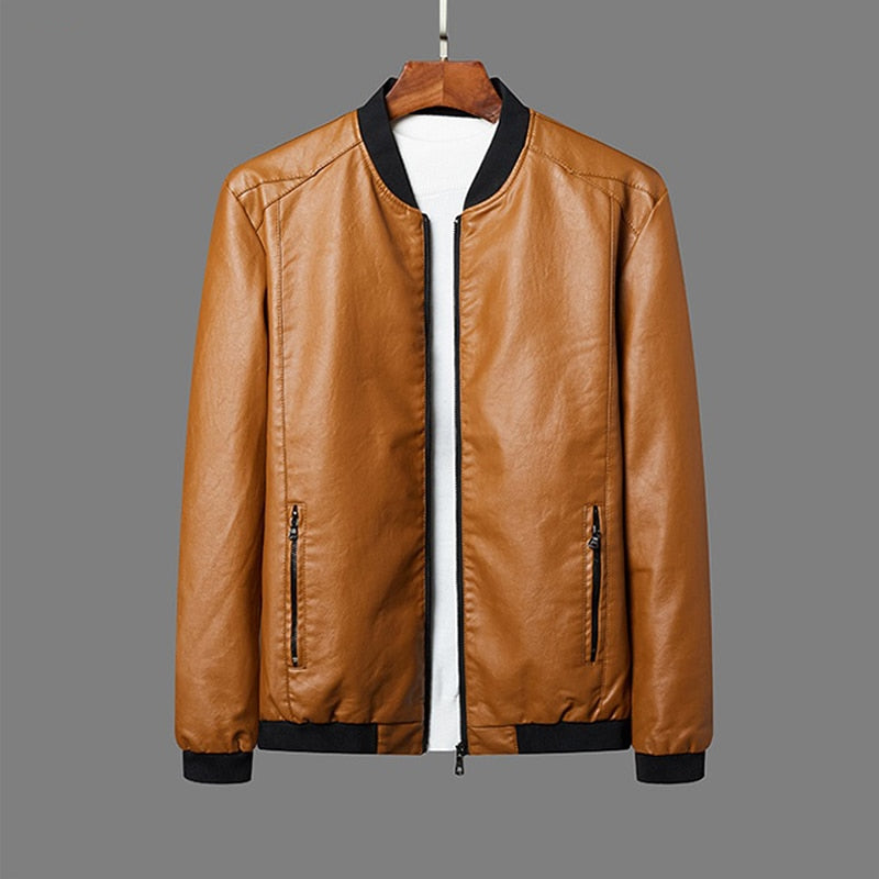 Jackets Men Brand Clothing PU Leather Jacket Men Plus Size Blazer Casual Mens Jackets Motorcycle Windbreake 5XL 6XL 7XL 8XL Plus - Executive-Skincare