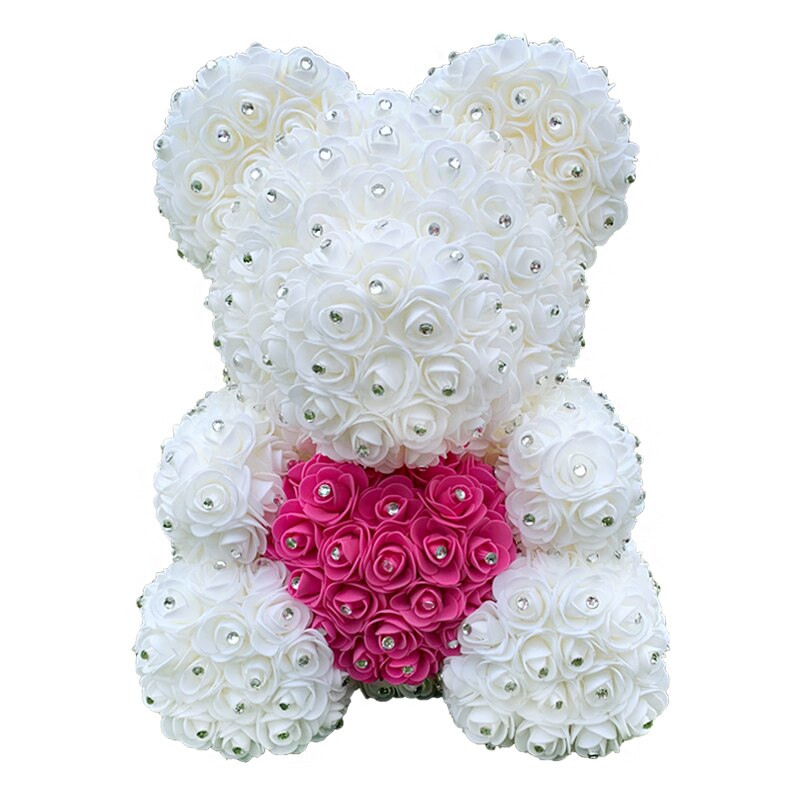 Drop shipping Valentine&#39;s Gifts Diamond Teddy Rose Bears 40cm Artificial Flower Bears For Girls Christmas Gifts - Executive-Skincare