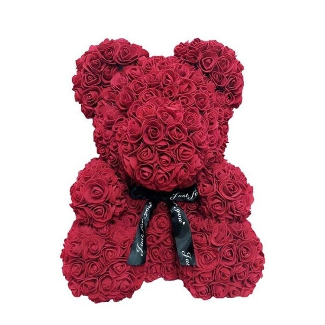 40cm rose teddy bear flower artificial handmade eternal rose bear valentine&#39;s day anniversary bridal baptism wedding mother&#39;s da - Executive-Skincare