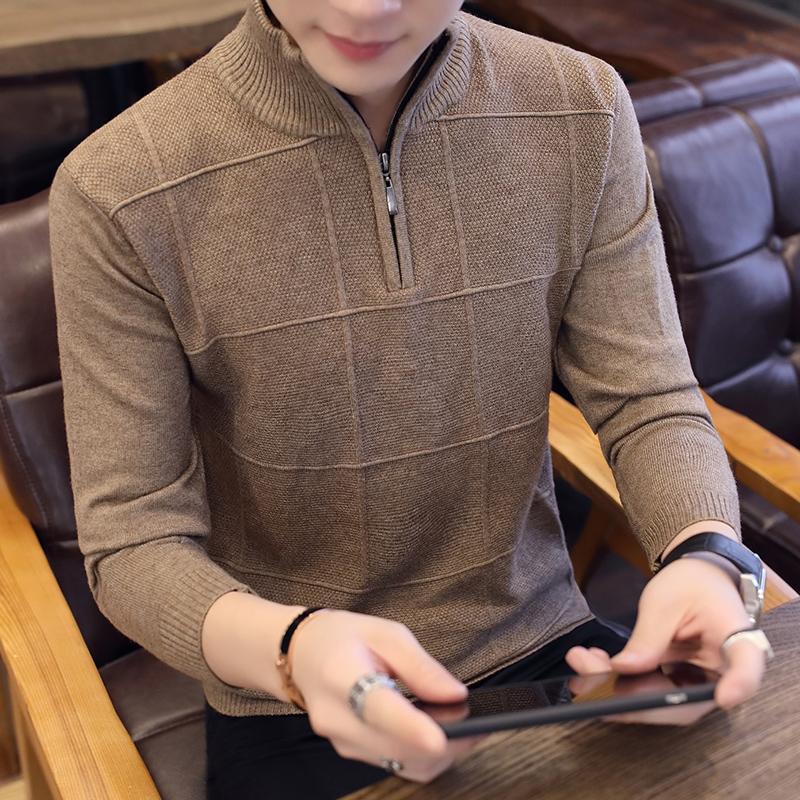 2020 Men&#39;s Sweaters Autumn Winter Warm Cashmere Wool Zipper Pullover Sweaters Man Casual Knitwear Plus Size M-XXXL - Executive-Skincare