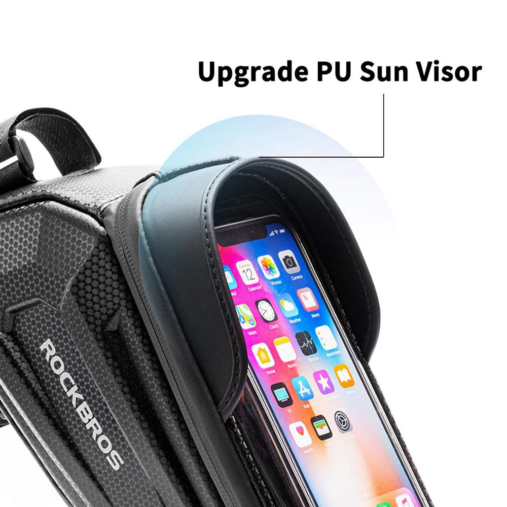 ROCKBROS Below 6.5&quot; Phone Bicycle Bags Waterproof 1.7L Top Tube Handlebar Bag Large Capactity Touch Screen Bike Phone Bag - Executive-Skincare