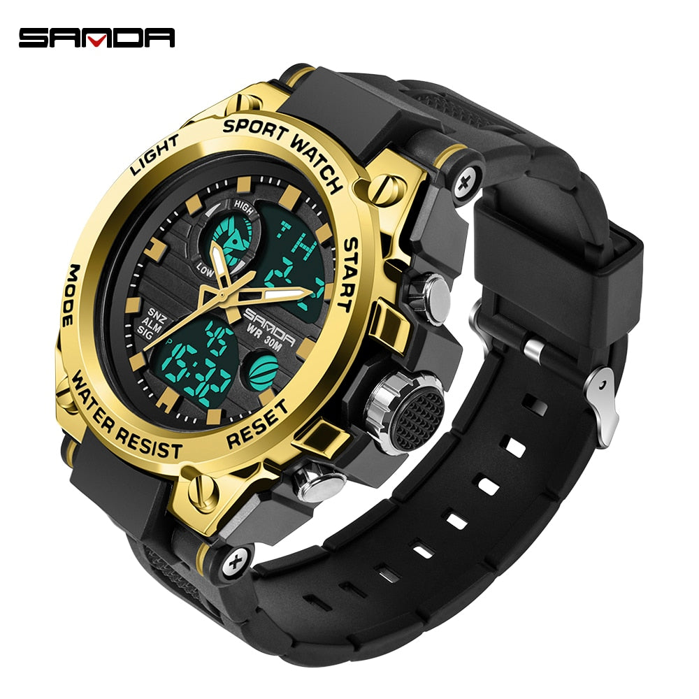 SANDA Sports Men&#39;s Watches Luxury Military Quartz Electronic Watches Shockproof Waterproof Digital Wristwatch Relogio Masculino - Executive-Skincare