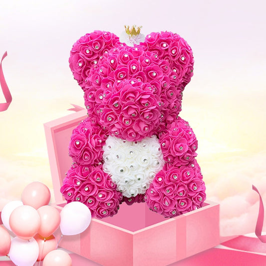 Drop shipping Valentine&#39;s Gifts Diamond Teddy Rose Bears 40cm Artificial Flower Bears For Girls Christmas Gifts - Executive-Skincare