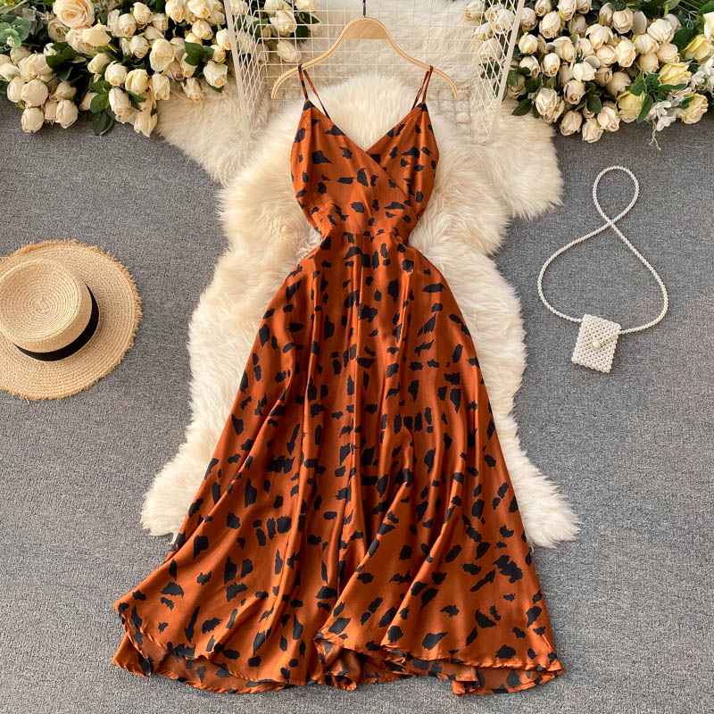 Boho Slim V Neck Summer Bandage Backless Maxi Long Dress Women Casual Spaghetti Strap Party Beach Holiday Elegant Tunic Vestidos - Executive-Skincare