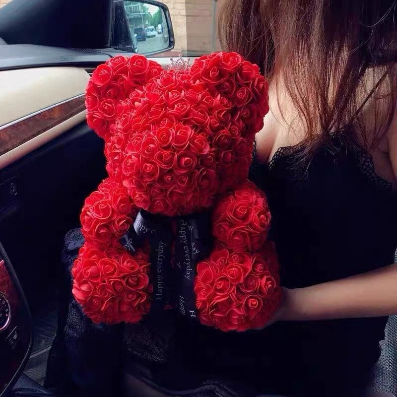 25/40CM Teddy Rose Bear Artificial Flowers Rose Bear for Women Valentines Day Wedding Birthday Christmas Gift Box Home Decor - Executive-Skincare