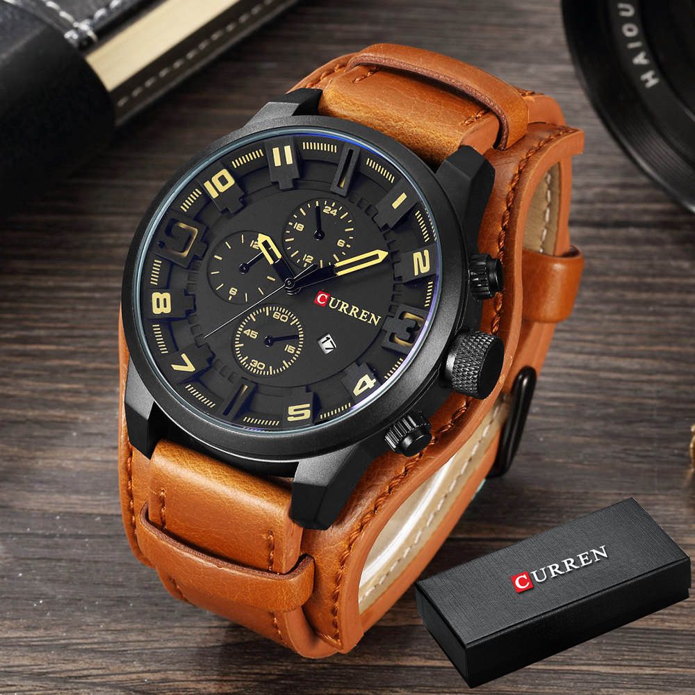 CURREN Top Brand Luxury Business Mens Quartz Watch Male Clock Wrist Watches Date Waterproof Wristwatch Hodinky Relogio Masculino - Executive-Skincare