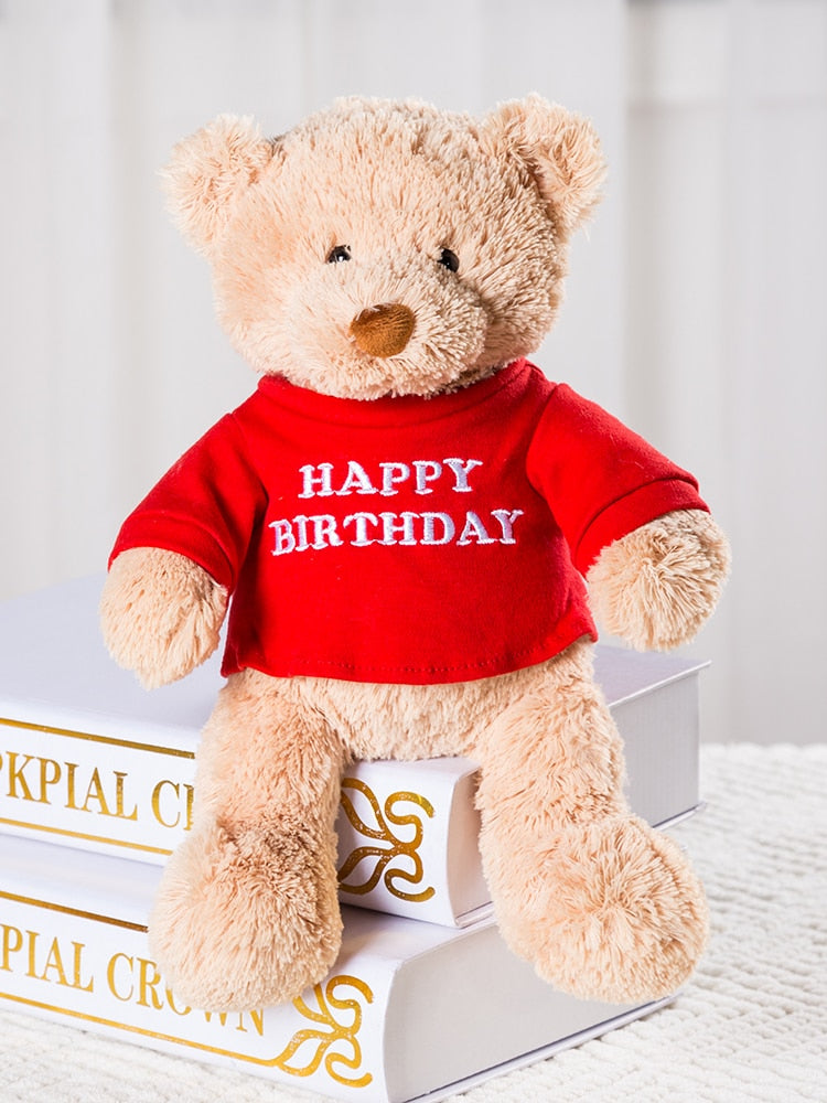 Message Bear Stuffed Animals Plush Toy I Love You Teddy Bear with Removable T-Shirt Gift for Kids, 11&quot; - Executive-Skincare