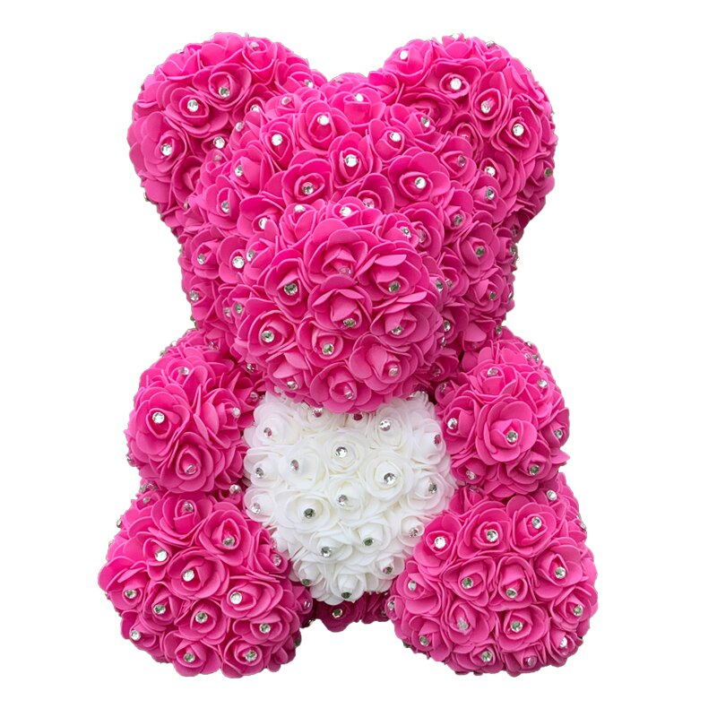 Drop shipping Valentine&#39;s Gifts Diamond Teddy Rose Bears 40cm Artificial Flower Bears For Girls Christmas Gifts - Executive-Skincare