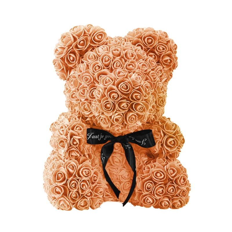 25/40cm Rose Bear Heart Artificial Flower Rose Teddy Bear For Women Valentine Wedding Birthday Christmas Gift DropShipping - Executive-Skincare