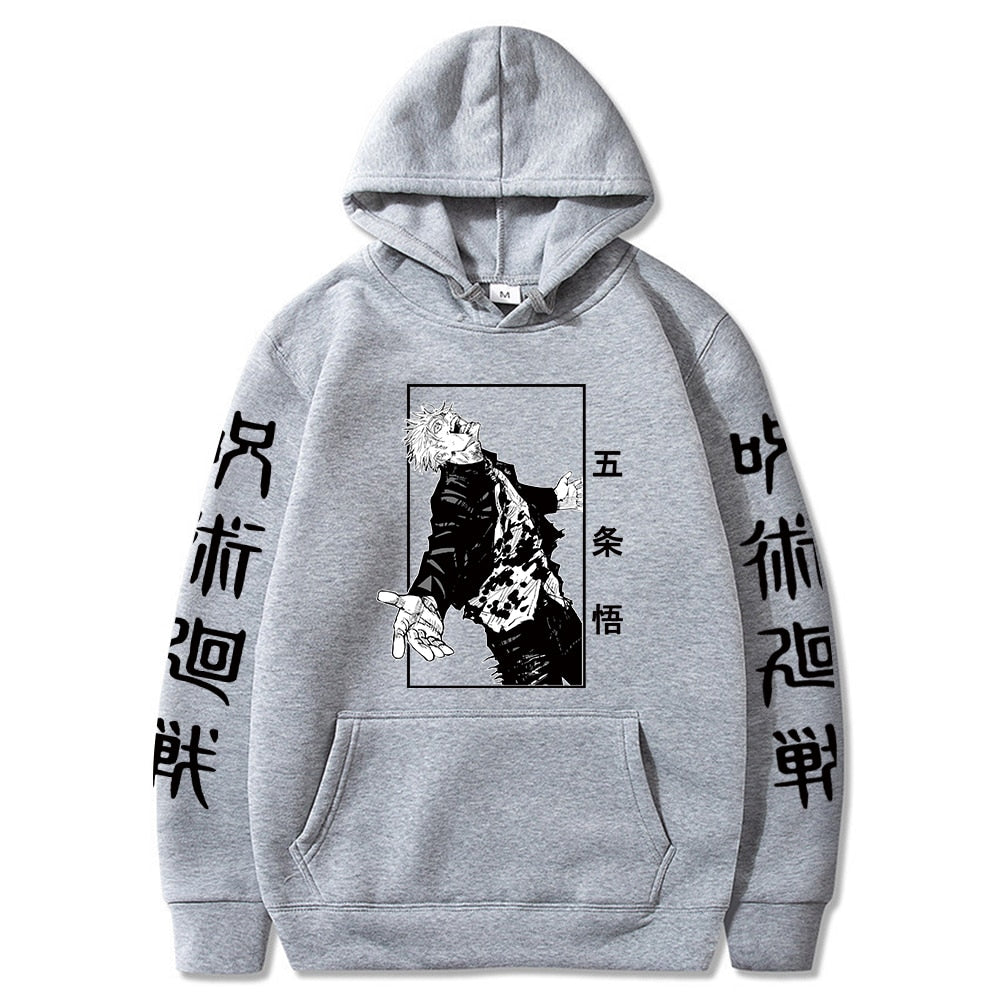 2021 Japanese Anime Hoodies Jujutsu Kaisen Satoru Gojo Graphic Hoodie Sweatshirts Male - Executive-Skincare