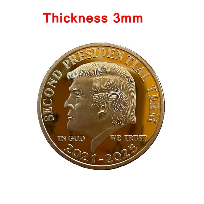 Collectible Gold Coins US Donald Trump Commemorative Coin &quot;Second Presidential Term 2021-2025 IN GOD WE TRUST&quot; - Executive-Skincare