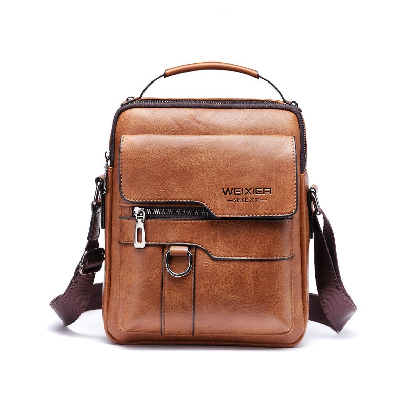 Casual Men Shoulder Bag Vintage Crossbody Bags High Quality Male Bag PU Leather Handbag Capacity Men Messenger Bags Tote Bag - Executive-Skincare