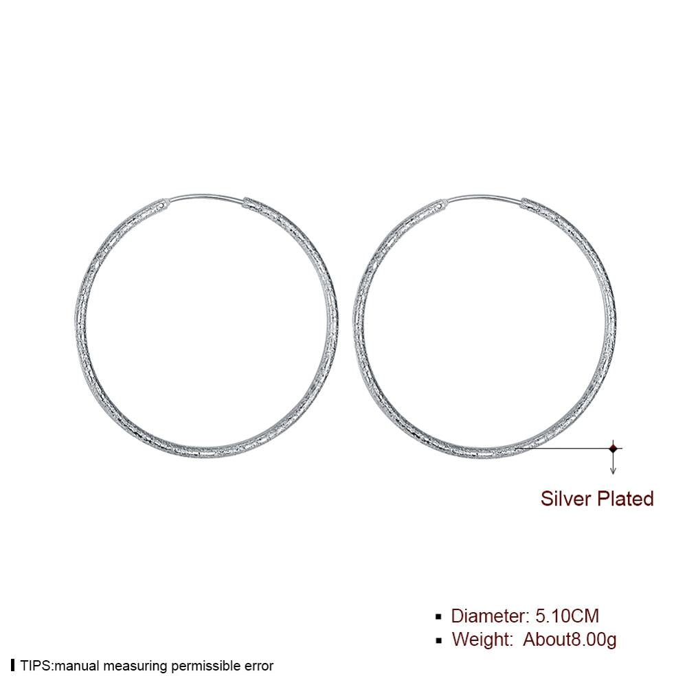 Free Shipping 925 Sterling Silver Simple Scrub 3.5cm/5.0cm Hoop Earrings for Women Trendy Jewelry Earrings - Executive-Skincare