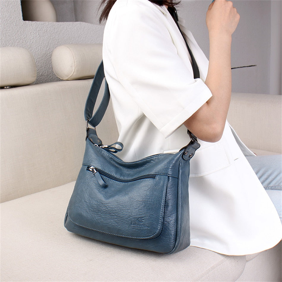 High Quality Leather Tote for Ladies Luxury Casual Women Designer Shoulder Crossbody Sac Female Worker Bolsas Handbags and Purse - Executive-Skincare