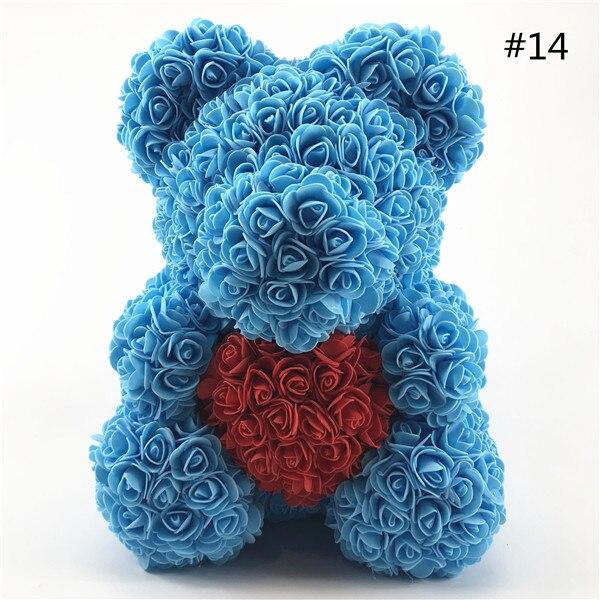 40cm rose teddy bear flower artificial handmade eternal rose bear valentine&#39;s day anniversary bridal baptism wedding mother&#39;s da - Executive-Skincare