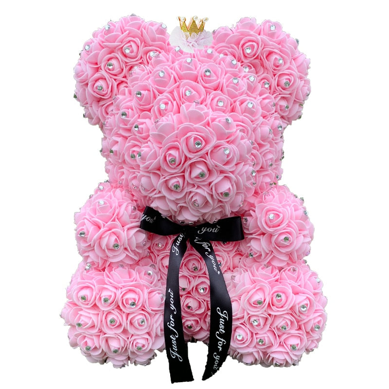 Drop shipping Valentine&#39;s Gifts Diamond Teddy Rose Bears 40cm Artificial Flower Bears For Girls Christmas Gifts - Executive-Skincare