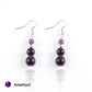 Natural Stone Crystal Dangle Earrings Round Gemstone Amethyst Turquoise Amazonite Bead Drop Earring for Women - Executive-Skincare