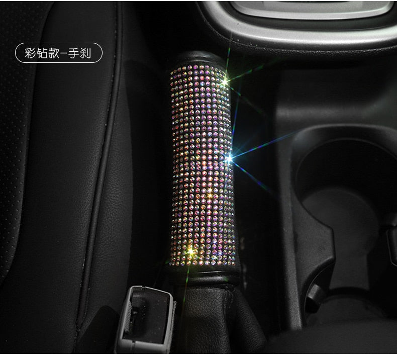 Car Bling Accessories for Woman Interior Set Styling Rhinestone Headrest Pillows Back Support Seat Cushion Pain Relief Sparkly - Executive-Skincare