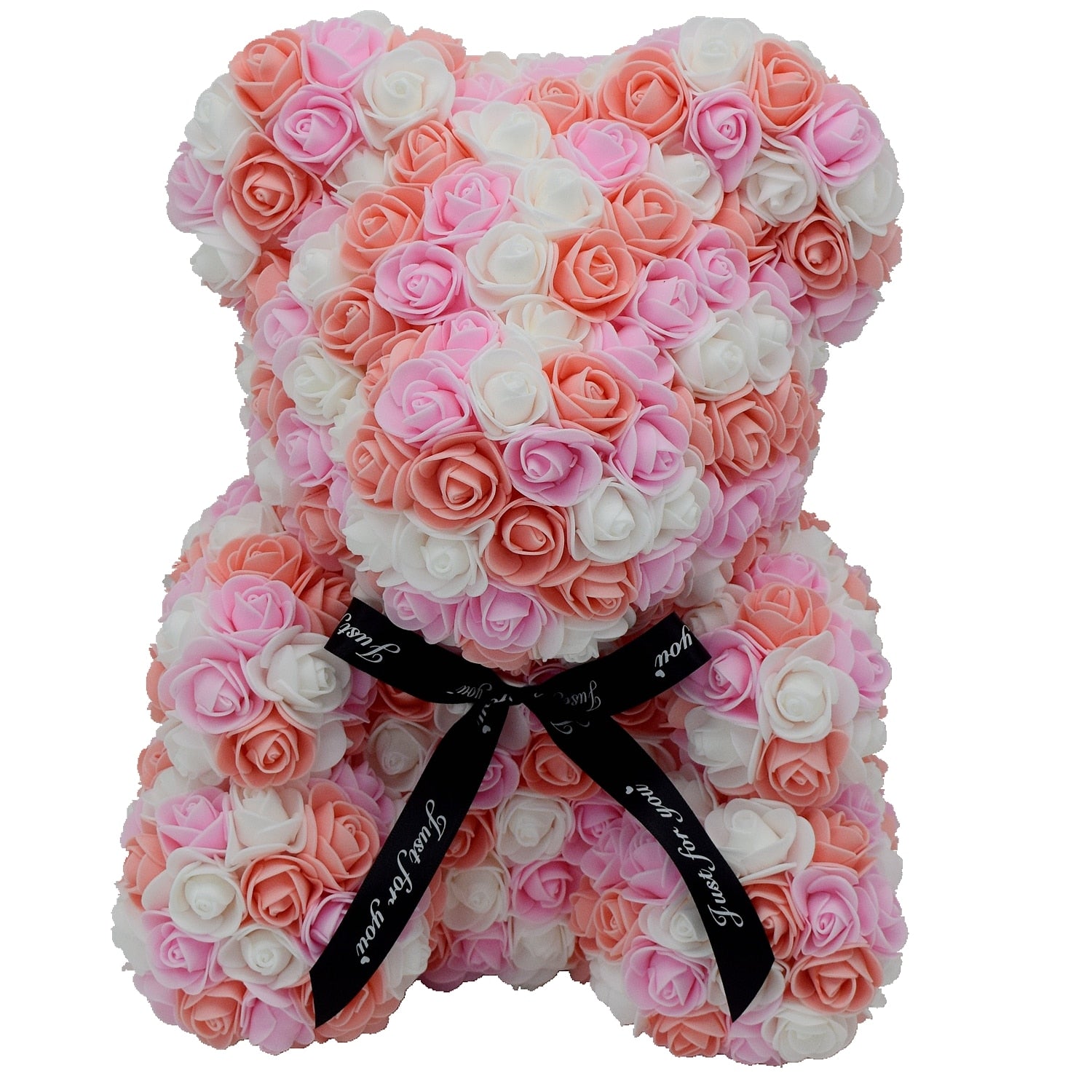 DropShipping 40cm 16Inches Rose Bear Artificial  Foam Flower Handmad Teddy For Women Valentine&#39;s Wedding Birthday Christmas Gift - Executive-Skincare