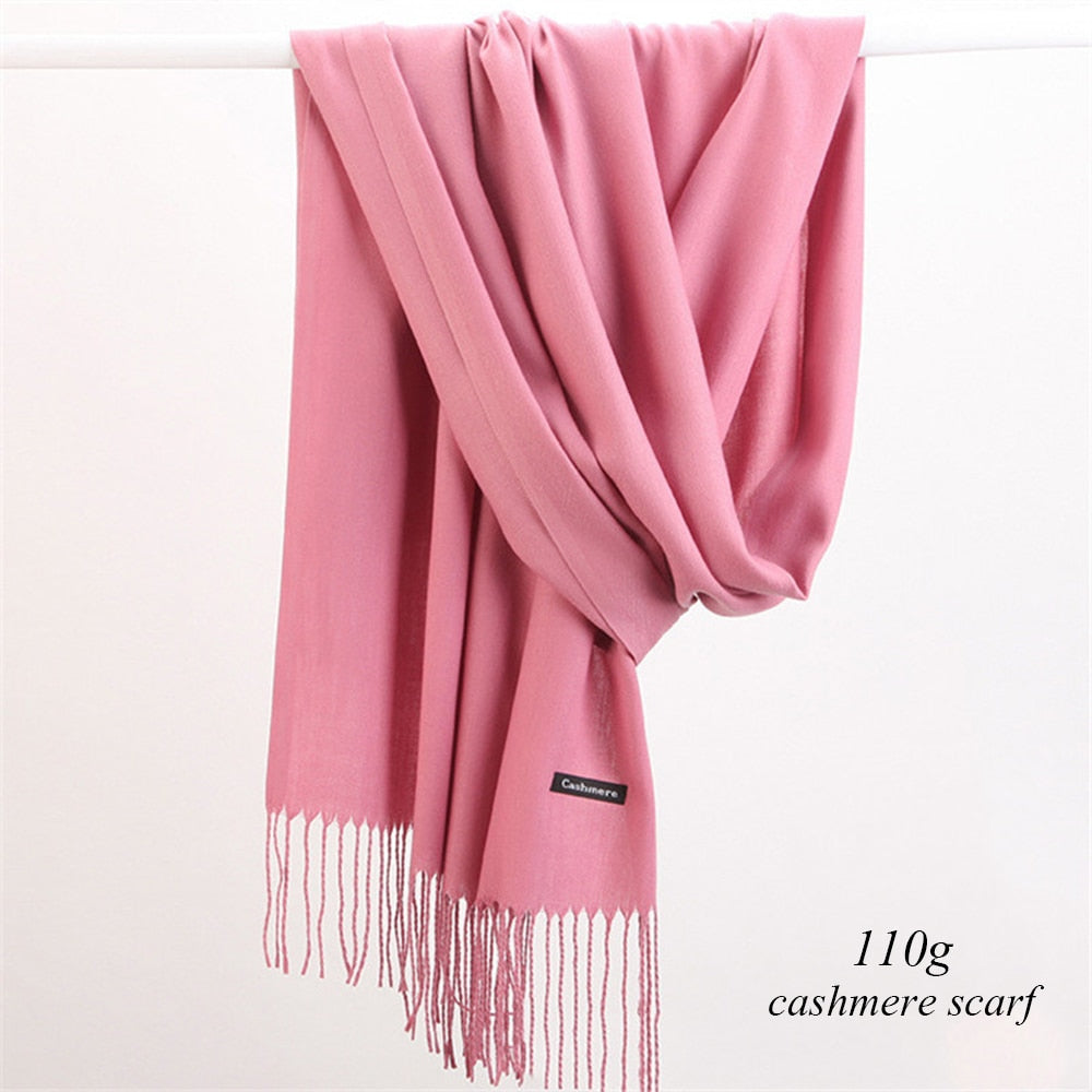 2022 New Women Cotton Scarf Winter Warm Neck Shawls and Wraps Blanket Scarfs Hijabs Headband Pashmina Female Store Foulard - Executive-Skincare