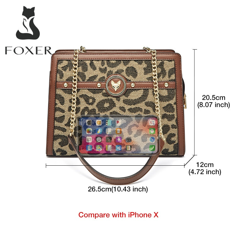 FOXER New Fashion Women&#39;s Fabric Chain Shoulder Bags Underarm Bag Ladies Large Capacity Handbag Retro Stitching Female Totes Bag - Executive-Skincare