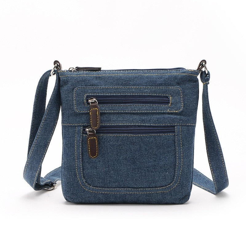 Yogodlns Fashion blue denim shoulder bags women handbag classical messenger bag satchels ladies cross-body sling bag - Executive-Skincare