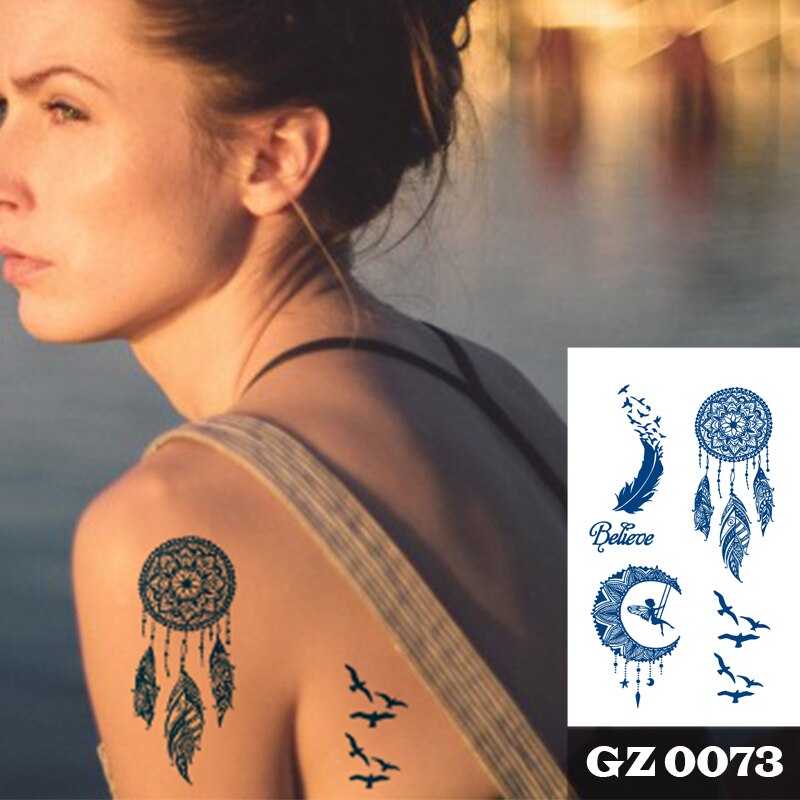 1Pcs Ink Juice Butterfly Text Tattoos Body Art Waterproof Temporary Tattoo Sticker For Men Women - Executive-Skincare