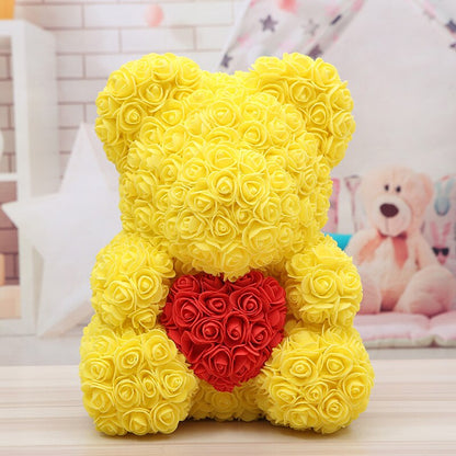 25/40CM Teddy Rose Bear Artificial Flowers Rose Bear for Women Valentines Day Wedding Birthday Christmas Gift Box Home Decor - Executive-Skincare