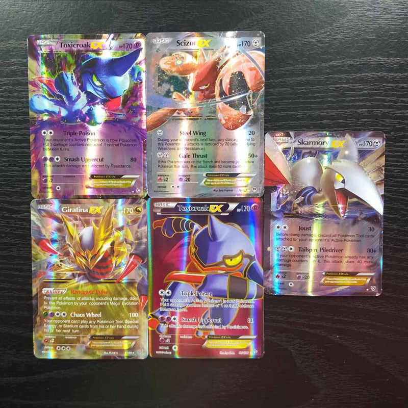 60PCS Pokemon Cards TAKARA TOMY Game VMAX GX EX MEGA English Trading Booster Box Shining Card Kids Collection Battle Toys Gift - Executive-Skincare