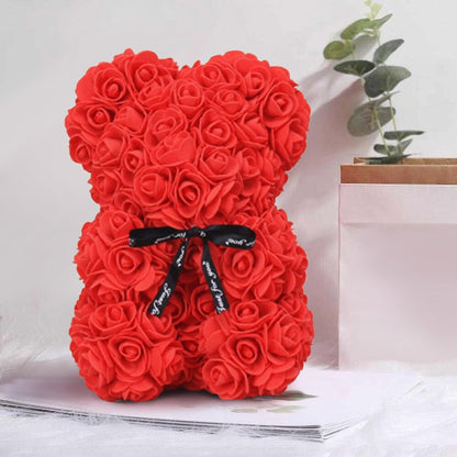 25cm/40cm Rose Bear Valentine&#39;s Day Artificial Flower Teddy Rose Bear 2022 New Year Christmas Decoration Women Valentines Gifts - Executive-Skincare