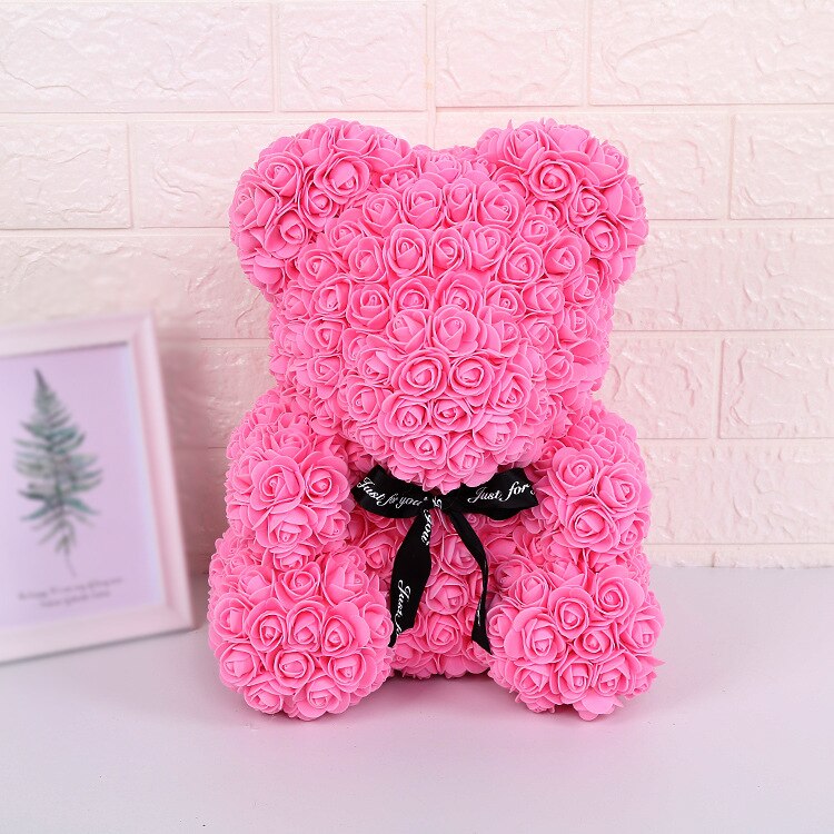 Dropshipping 25cm Artificial PE Flower Teddy Rose Bear Valentine&#39;s Day For Girlfriend  Wife Mother&#39;s Day gift Christmas decor - Executive-Skincare