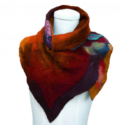 Fashion Women Vintage Floral Leaf Print Scarf Elegant Winter Warm Soft Faux Wool Scarve Wrap Beach Shawl Bandana Muffler Foulard - Executive-Skincare