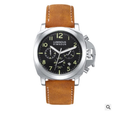 Luxury Top Brand Sport Watch Men Waterproof Quartz Brown Leather Military Wrist Watch Men Army Clock Male relojes hombre hodinky - Executive-Skincare